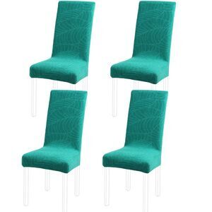 Chair SlipCovers Dining Room Set of 4 Stretch Spandex Fabric Teal